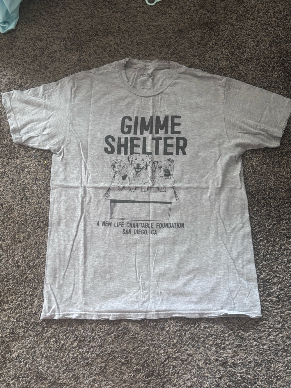 Gimme Shelter Gray Short Sleeve Graphic Tee